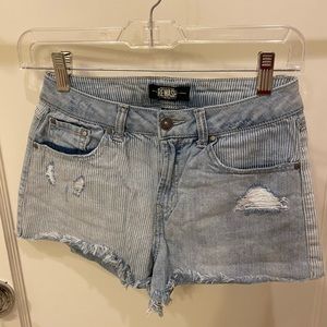 Rewash striped colorblock jean shorts